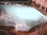 Raw Video: Quake Creates Pool Tsunami