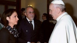 Estefans Went to Private Mass with Pope Francis