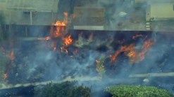 Brush Fire Burns Near Middle School