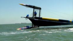 America's Cup Youth Racing Boat Capsizes
