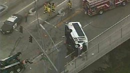 Medical Van Flipped Over in Crash