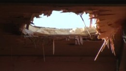 Bucket Falls Midair From Military Aircraft