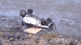Car Flipped Into SD River