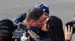 Rose Parade Spectators Cheer Military Family Reunion