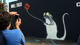 "Banksy" Rat Spotted, Then Tagged