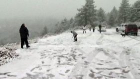 Snow Falls in San Diego Mountains