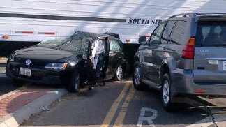 Semi Truck Crashes With 2 Cars