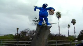Cardiff Kook Dresses as Cookie Monster