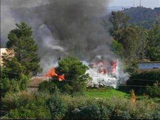 Bomb House Fire From Lookout Point