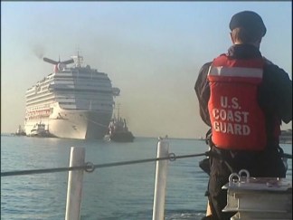 Guiding Carnival Cruise Ship Into Port