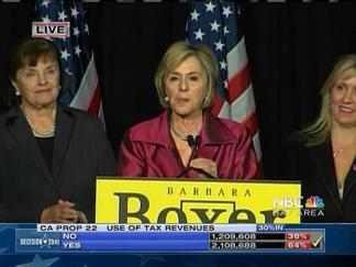 Raw Video: Barbara Boxer Declares Victory