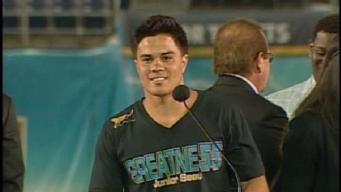 Tyler Seau Speaks at Dad's Ceremony