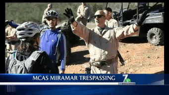 Cyclists Riding Onto Marine Bases
