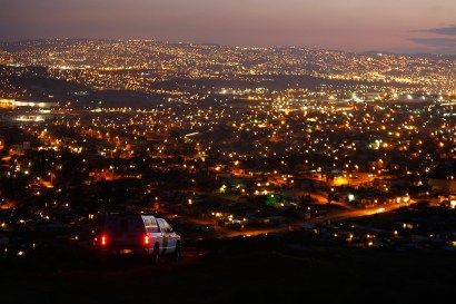 Overlooking the lights of Tijuana, Mexico from Chula Vista