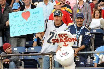Chargers fans enjoy a 43-14 win over the Kansas City Chiefs Chargers fans enjoy a 43-14 win over the Kansas City Chiefs