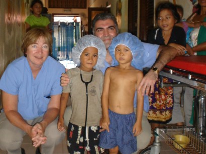 Cambodian children come to the hospital for help from U.S. surgeons.  In the U.S. these complications would be remedied within the first week or two of life, through surgery or medication.  