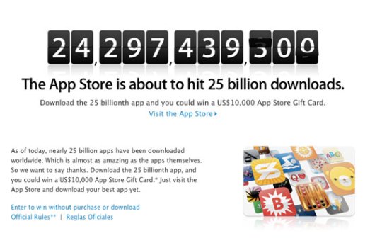 Apple Offers $10k to 25 Billionth App Downloader