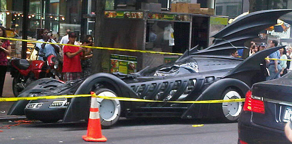 It Would Appear Russell Brand Hops Aboard Batmobile for "Arthur" Remake