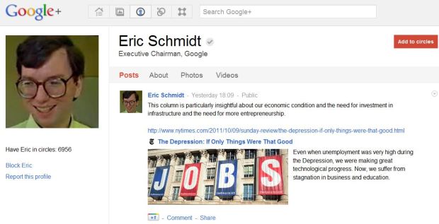 Eric Schmidt is Finally on Google+