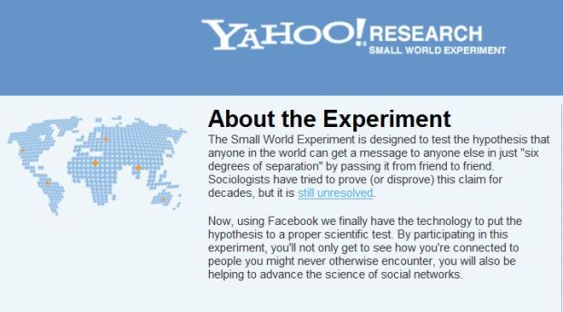 Facebook, Yahoo Partner for Six Degrees Experiment