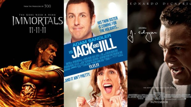 This Week's New Movies: "Immortals," "Jack & Jill," "J. Edgar" & More