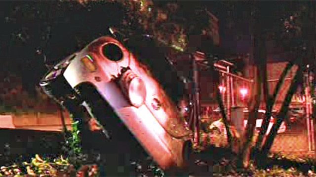 VW Beetle Flips, Slams into Hydrant