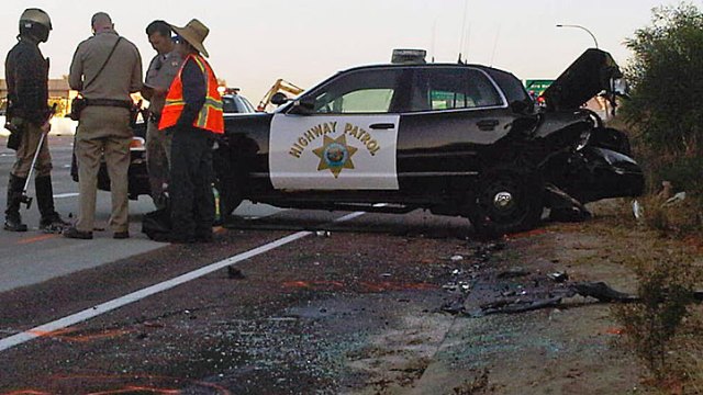 CHP Officer Involved in I-15 Crash: Images