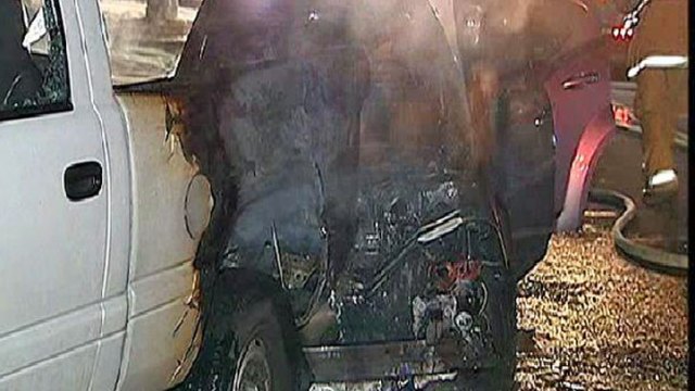 Driver Survives Fiery Crash: Images