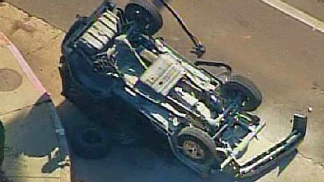 Jeep Flips Over in Bay Park