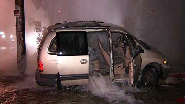 Minivan Crashes into Hydrant at 28th and G Streets: Images
