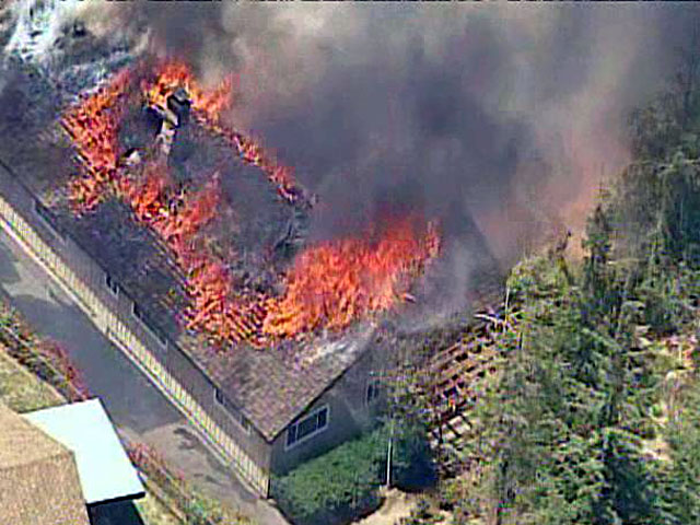 Crews Battle House Fire Near Santee