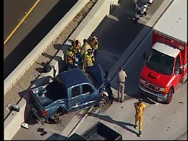 Cars, Truck Collide on SB I-15