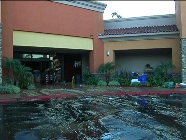 Flooding Damages Solana Beach Shops