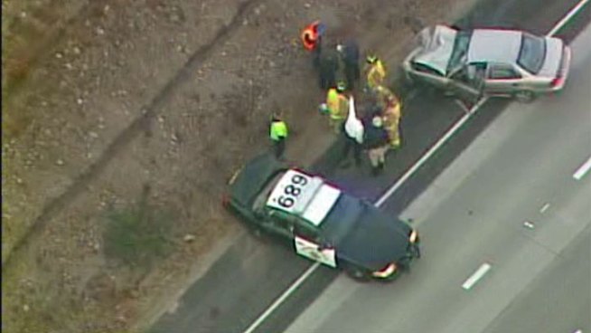 A CHP officer was transported to a nearby hospital following a Tuesday morning crash along northbound I-15 near Mira Mesa Boulevard. NBC 7's Whitney Southwick has this traffic update.