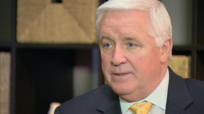Pennsylvania Governor Tom Corbett answers questions about the handling of the Jerry Sandusky child sex abuse scandal.