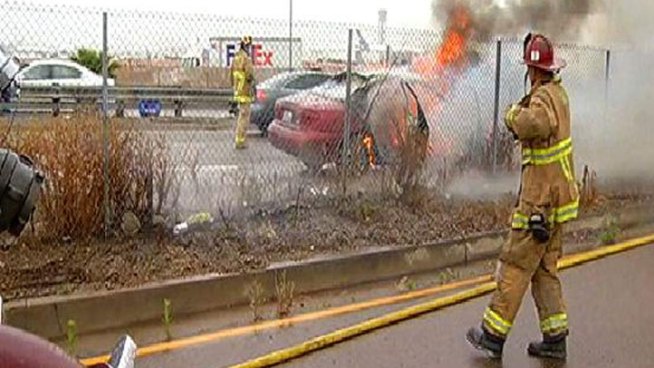 The fire sent our photographer ducking for cover.