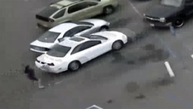 Police are searching for a suspect accused of carjacking a pair of victims in Carlsbad and running them over before fleeing in the stolen car. Steven Luke reports.