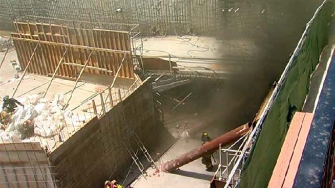 San Diego Fire and Rescue battle a challenging fire two levels below street level at a construction site in Little Italy.
