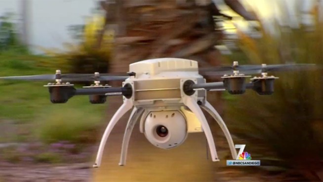 We've all heard of the military using drones for surveillance and dropping bombs. Now, some Unmanned Aerial systems are being developed for much broader uses outside the military   including drones to help firefighters do their job more safely and effectively. NBC 7 s Lea Sutton reports.
