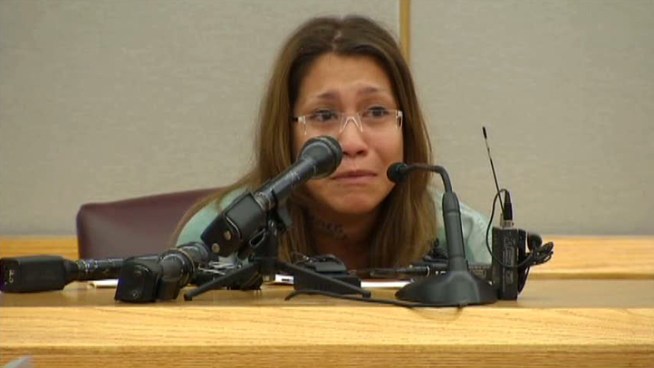 For the first time, the mother who pleaded guilty to gluing her daughter's hands to the wall took the stand and talked about the abuse.