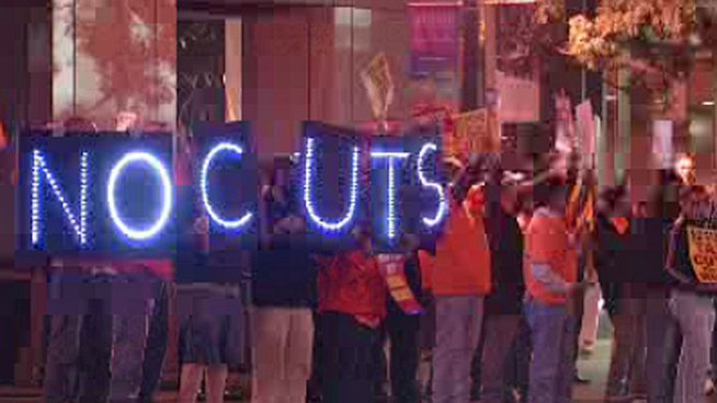 A new sense of urgency to reach a deal on the so-called fiscal cliff is being felt as far west as San Diego. NBC 7's Danya Bacchus spoke with protestors who demonstrated in downtown San Diego Monday night.