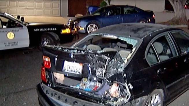 Several Grantville residents awakened Thursday to find their cars damaged in a hit-and-run crash. NBC 7's Megan Tevrizian reports.