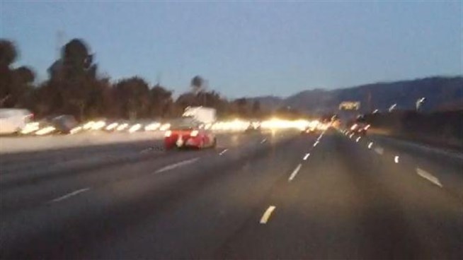 Traffic backed up Tuesday morning after a big rig crash on the 5 Freeway in the Elysian Park area.