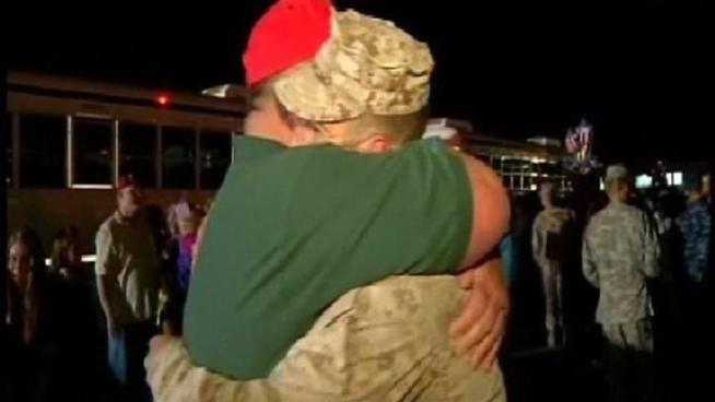 It's been a long eight months but one by one, the buses rolled in Monday night as the 3rd Battalion, 5th Marine Regiment returned home to Camp Pendleton.