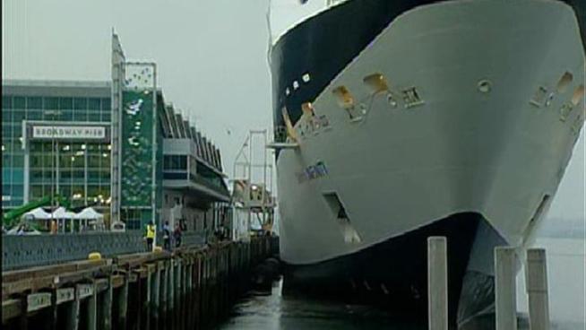 Holland America's Westersam and Zuiderdam along with Celebrity's Infinity arrived to the cruise ship terminal along the Embarcadero Tuesday around 7 a.m. This is the first time since last September that three cruise ships have been in the harbor at the same time.