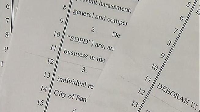 A female detective is claiming her office participated in lewd behavior.