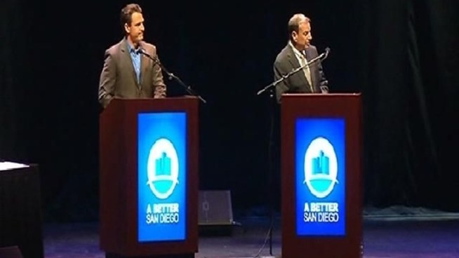 For the candidates who showed, the discussion inside the Balboa Theatre included Occupy SD, the economy and jobs. Nicole Gonzales reports.