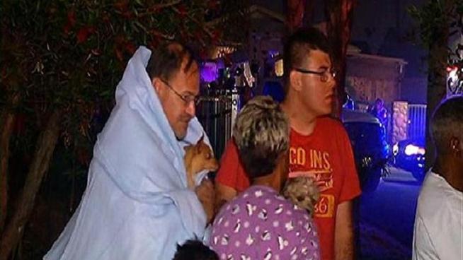 Nine people, including three kids live in a home in Bay Terraces that burned in an overnight fire Thursday. NBC 7's Steven Luke spoke with resident Dale Haake about the moment they all escaped the flames.