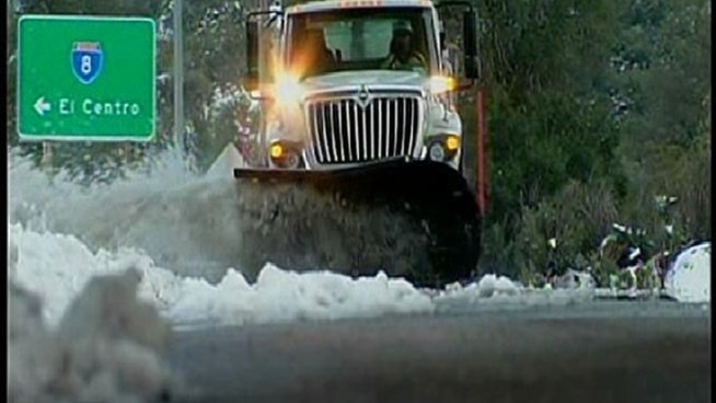 Trucks were sent along I-8, SR 76, 78, 79 and 94 to make sure conditions were the best they could be for travelers Monday night. Cathryne Bruce-Johnson of Caltrans and David Flores of Chula Vista spoke with NBC 7's Nicole Gonzales.