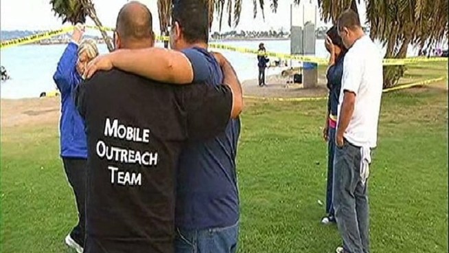 A man died Sunday in a boating accident off Fiesta Island.  Lifeguards said the man was riding an inner tube behind a boat when he fell off and his party was unable to find him.